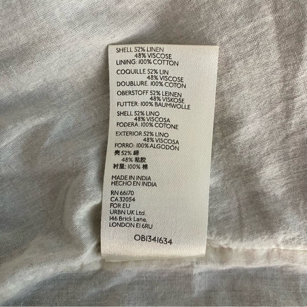 Maeve Anthropologie Colorblocked Two-Tone Cream Black Linen Midi Dress Size S - Picture 13 of 15